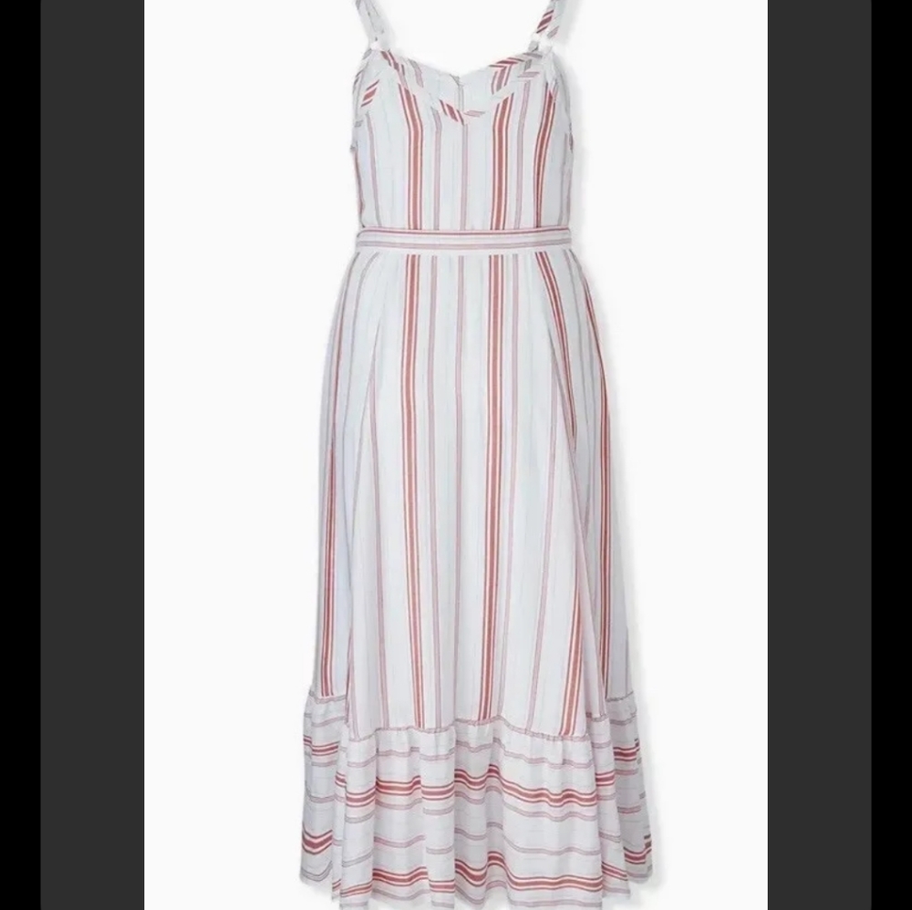 Torrid red and white stripe maxi dress adjustable shoulder straps size 1x